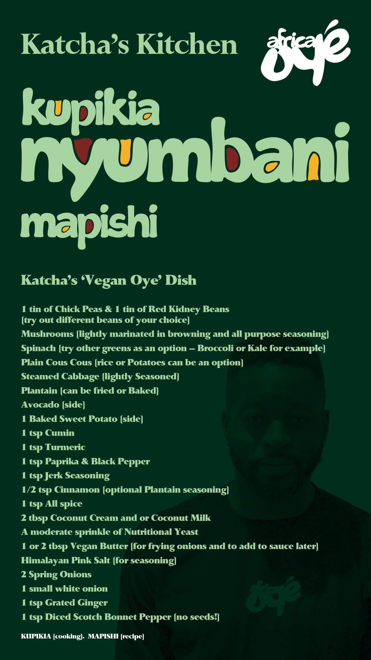 Recipe card for Episode 4 of Nyumbani