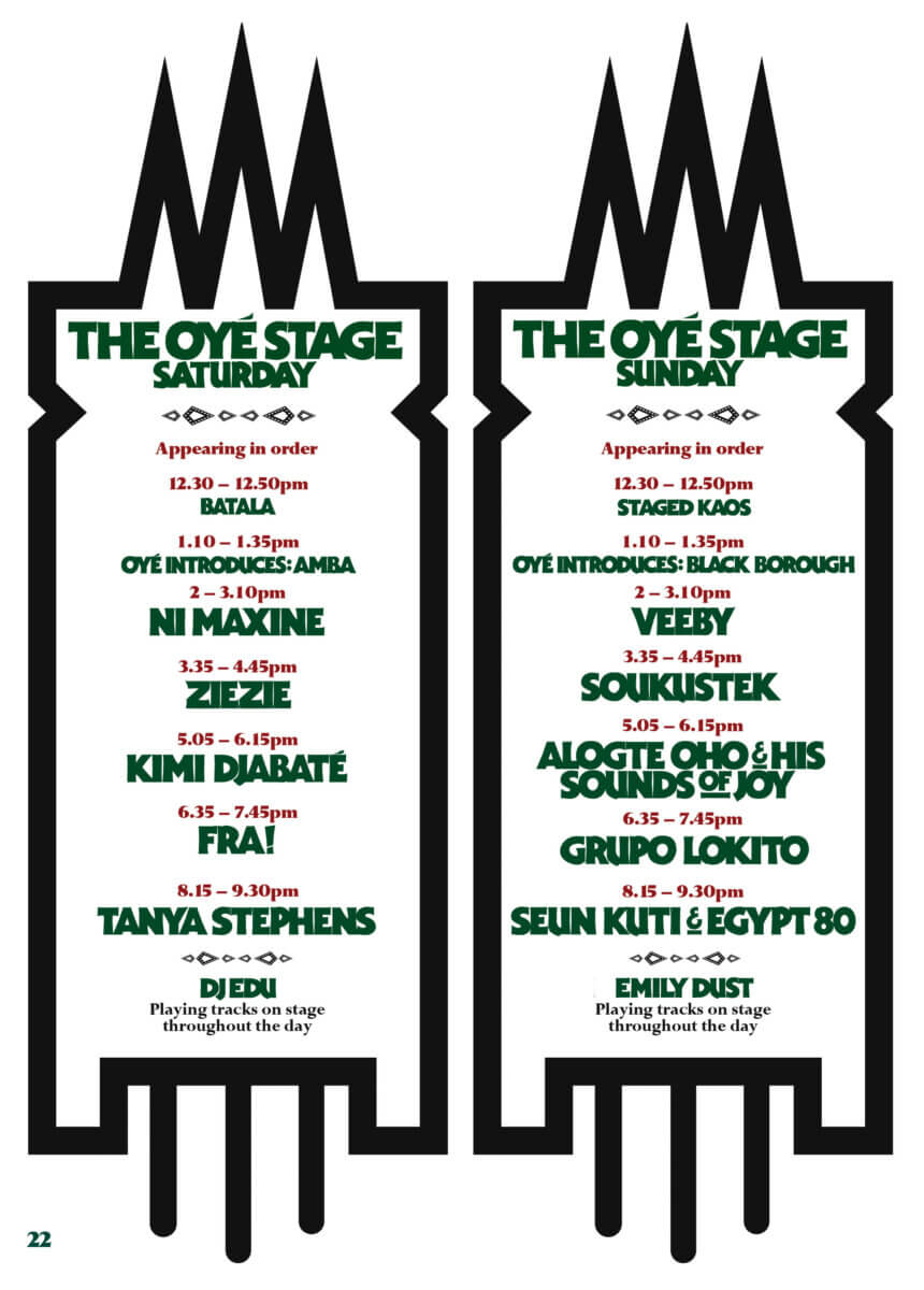 Main Stage Set Times For Africa Oyé 2023